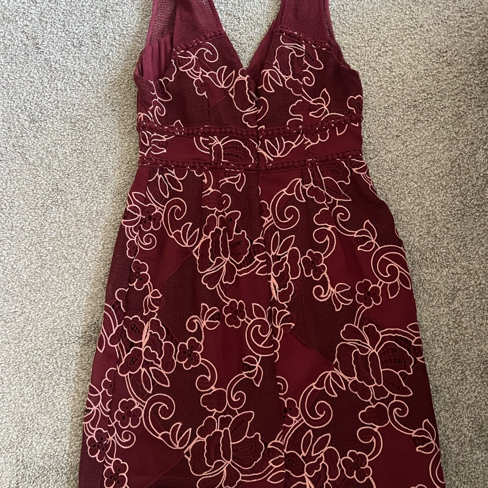 Anthropologie Burgundy Lace Dress - Picture 4 of 6
